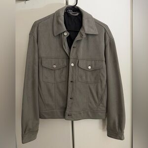 Zara Women's Gray Suede Jacket